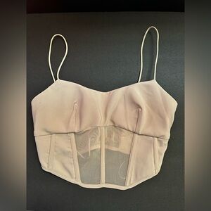 Papermoon Cream Bustier Top Side Zip Coquette Y2K Vixen Corset Size S Women’s